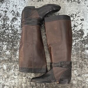 Enzo Black and Brown Rare Leather Riding Boots Made in Brazil Size 6